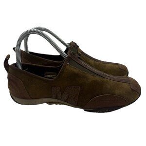 Merrell Barrado Brown Suede Leather Zip Up Casual Women's Shoes Sz 7 US J76010